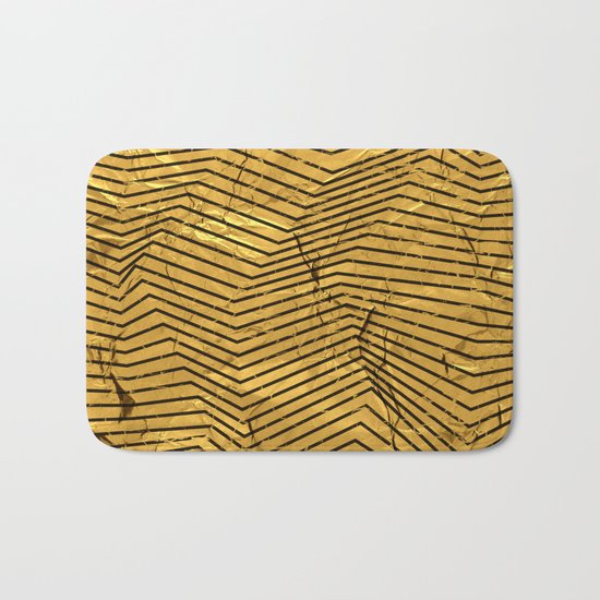 Line Gold Pattern Bath Mat