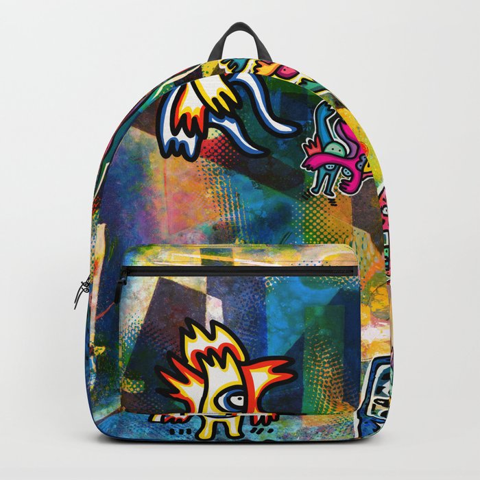 Kandinsky with Cool Monsters Street Art Backpack