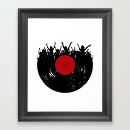 Vinyl record party Framed Art Print