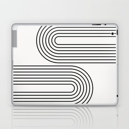 Geometric Lines Rainbow 8 in Black and Grey Laptop Skin