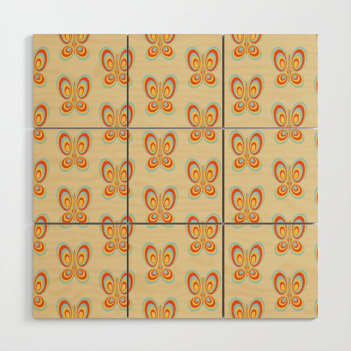 Vintage butterfly pattern Wood Wall Art