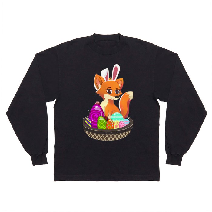 Easter Bunny Fox Egg Hunt T Shirt Long Sleeve T Shirt