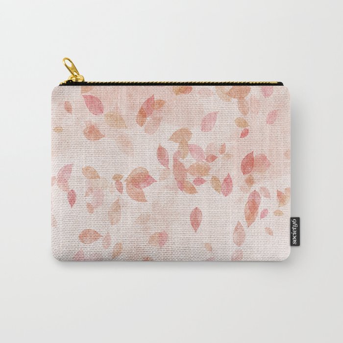 My favourite colour: PINK OCTOBER - Indian Summer - Rose Gold autumnal leaves Carry-All Pouch