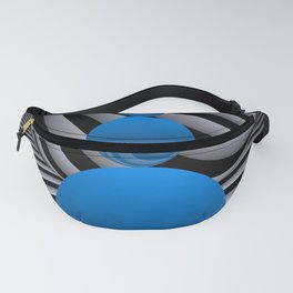 opart and blue spheres  Fanny Pack
