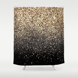 black and gold shower curtain set
