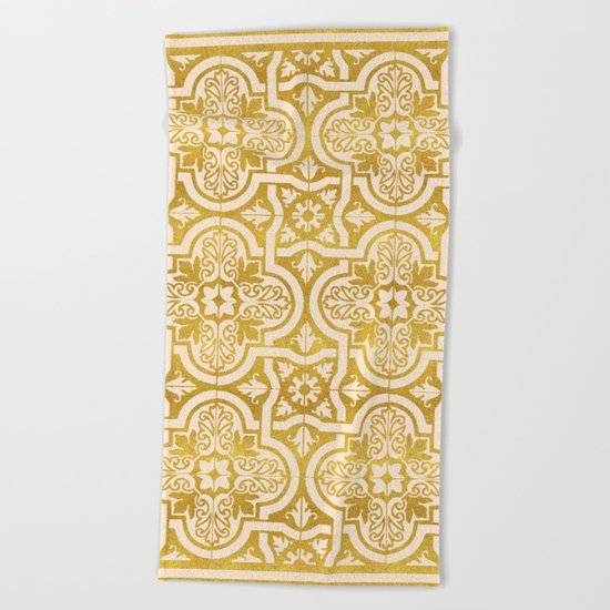 Moroccan Gold || #society6 #decor #buyart Beach Towel