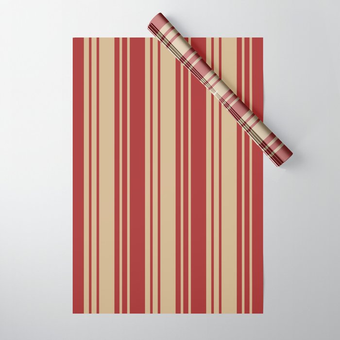 Brown and Tan Colored Lined Pattern Wrapping Paper
