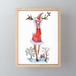 Fashion Christmas Deer 3 Framed Mini Art Print