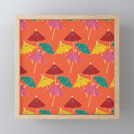 Tiki Umbrella Pattern Framed Mini Art Print