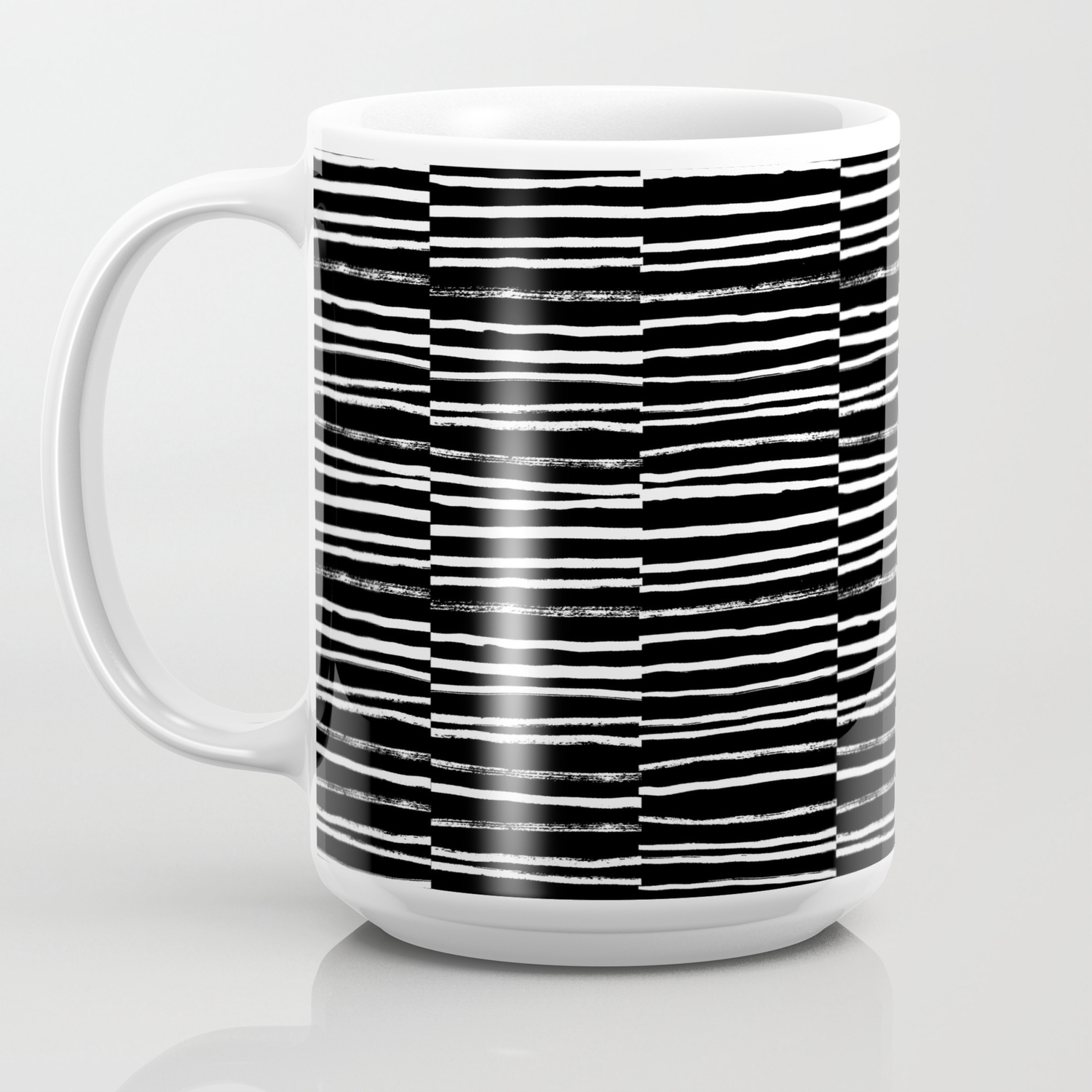 Paint Brush Free Spirit Pattern Boho Minimal Black And White