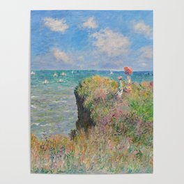 Claude Monet " Cliff Walk at Pourville" Poster