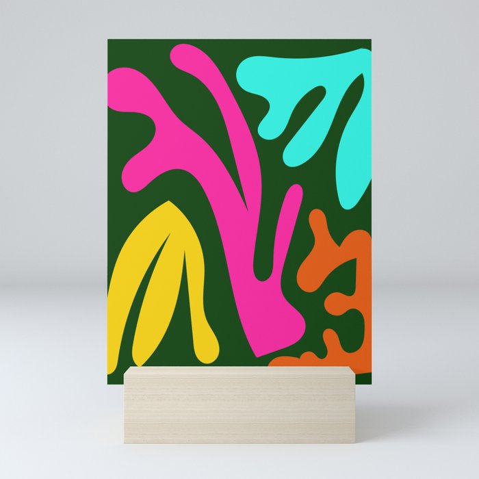 6 Matisse Cut Outs Inspired 220602 Abstract Shapes Organic Valourine Original Mini Art Print