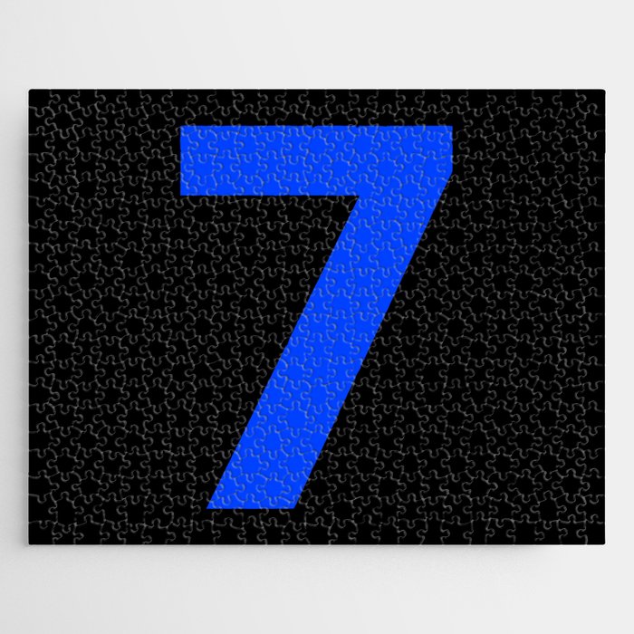 Number 7 (Blue & Black) Jigsaw Puzzle
