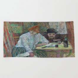 Henri de Toulouse-Lautrec - In The Restaurant La Mie Beach Towel