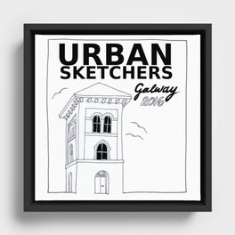 Urban Sketchers Galway Workshop 2016 (white) Framed Canvas
