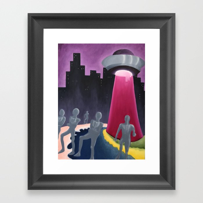 Attack of the Silver Space Men Framed Art Print