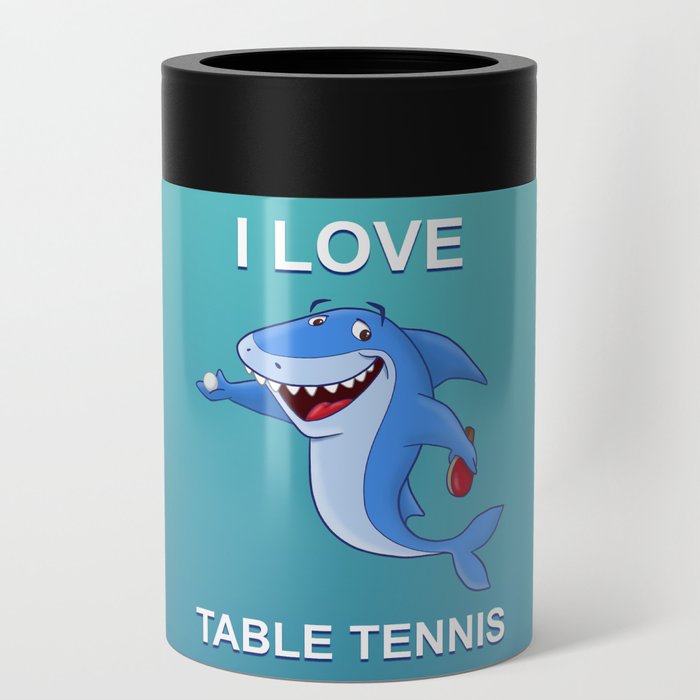 Progress evaluate Catastrophe A funny shark playing Table Tennis Can Cooler by Annie Longhi | Society6