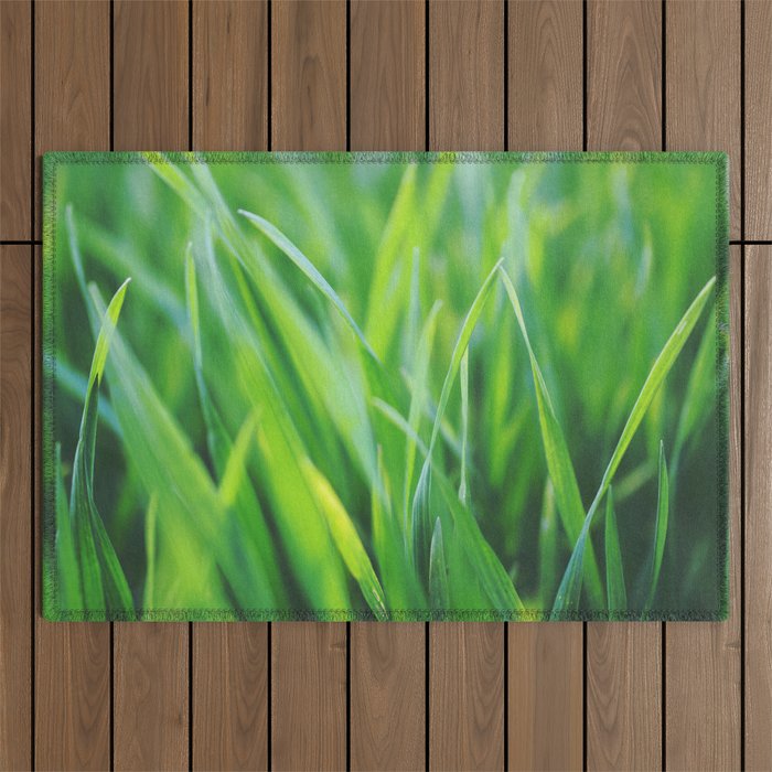 Spring Photography - Close-Up Grass Outdoor Rug