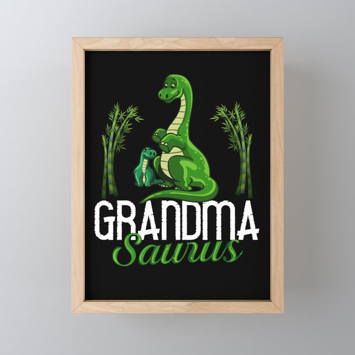 Dinosaur Grandma Saurus Grandmasaurus Framed Mini Art Print