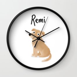 Cute Custom Dog Art "Remi" Wall Clock