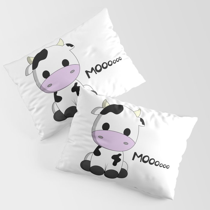 Cute Baby Cow Cartoon Pillow Sham By Pixxart Society6