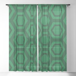 Green Honeycomb Sheer Curtain