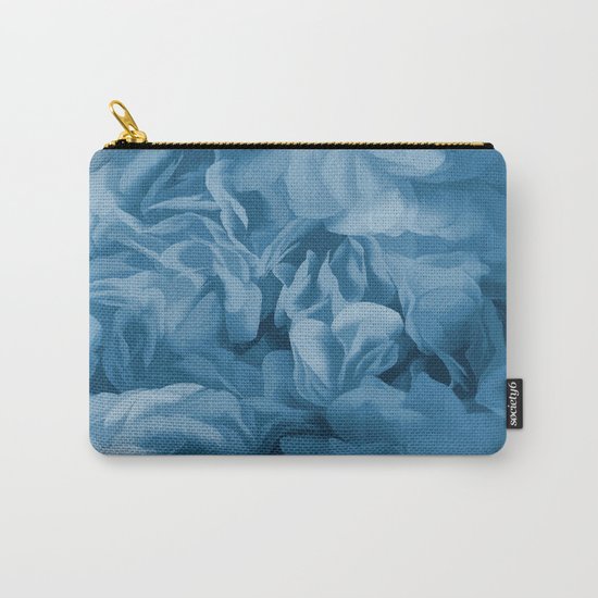 Midnight Blue Petal Ruffle Abstract Carry-All Pouch