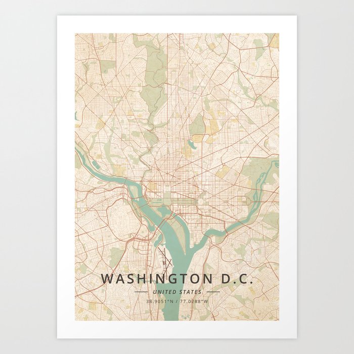 Vintage Washington Dc Map