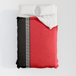 Greek Key 2 - Red and Black Comforter