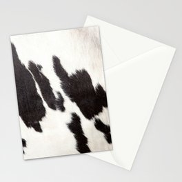 Black and White Cowhide, Cow Skin Print Pattern Stationery Card