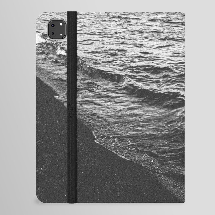 Black Sand Beach | Lake Superior | Black and White Travel Photography in Minnesota iPad Folio Case