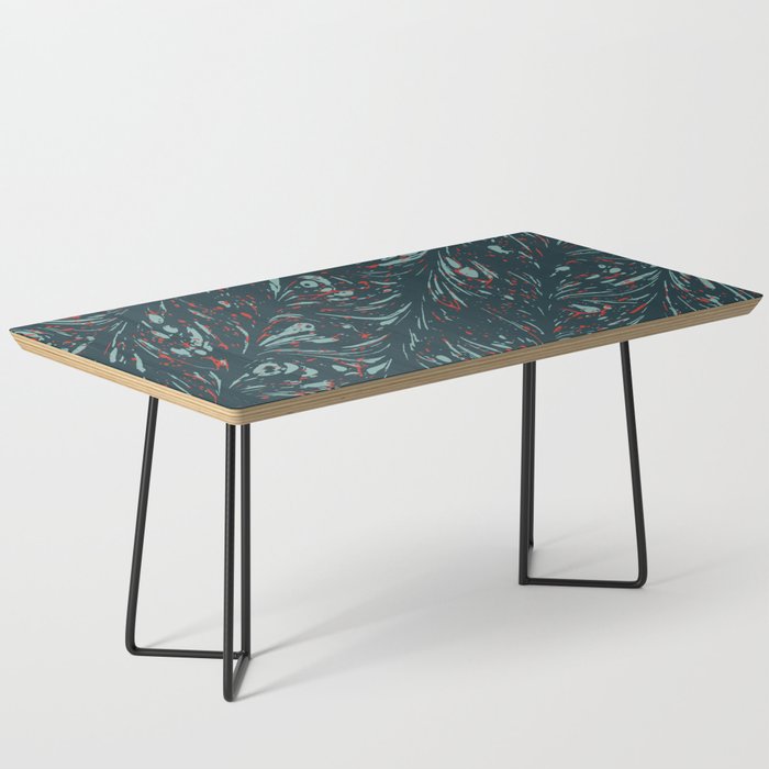Boho bubbles and twirl pattern in dark green Coffee Table