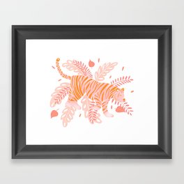Orange and pink tiger Framed Art Print
