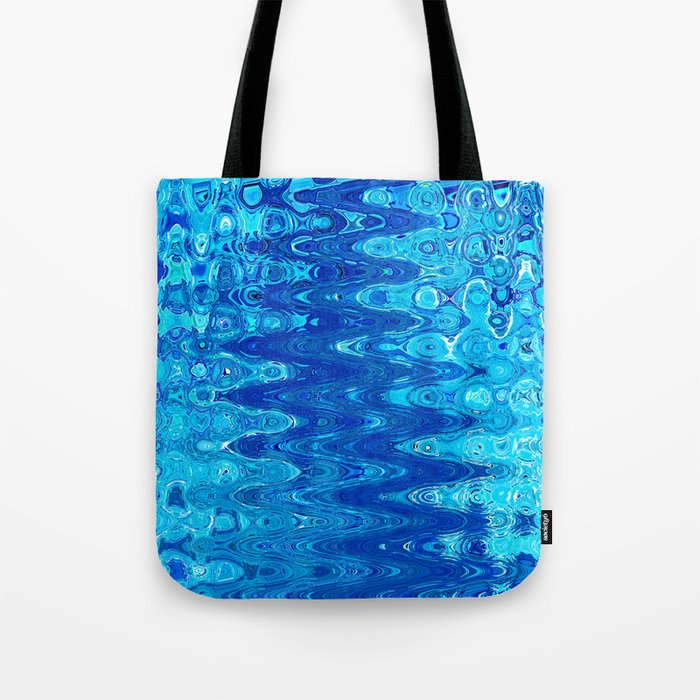 Surrealistic Wavy Pattern In Light Blue Tote Bag