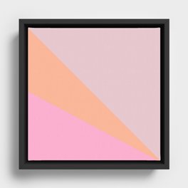 Simple Candy Pastel Color Block Shapes in Pink and Coral Framed Canvas