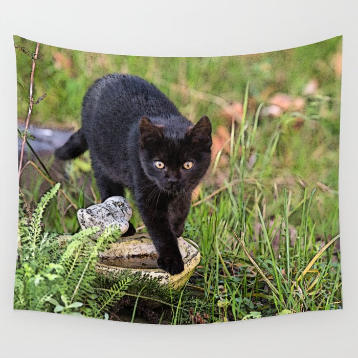 Black hotsell cat tapestry