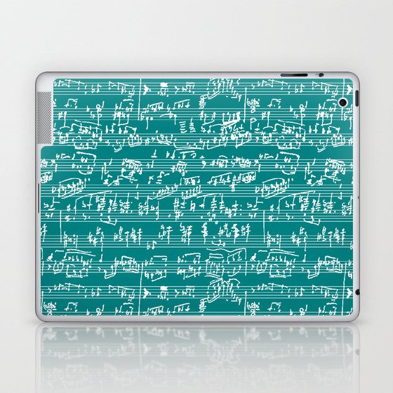 Hand Written Sheet Music // Teal Laptop & iPad Skin