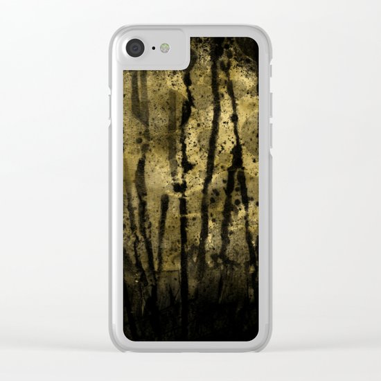 Black and Gold grunge modern abstract ink backround Clear iPhone Case