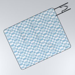 HAPPY Checkerboard 2.0 (Morning Sky Light Blue Color) Picnic Blanket