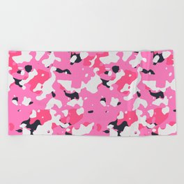 Pink Camouflage Beach Towel