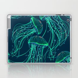 Jellyfish Tendrils - Glow Green Palette Laptop Skin