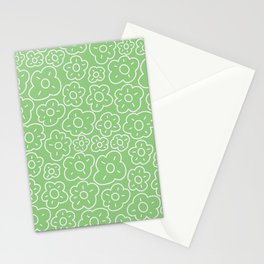 Cheeky Flowers- Green Stationery Card