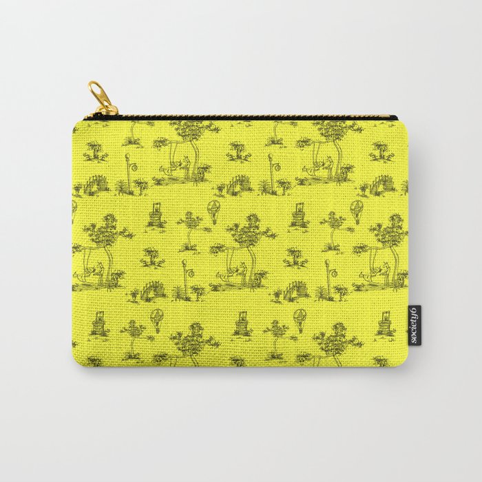 Toile Yellow Unicorn Carry-All Pouch
