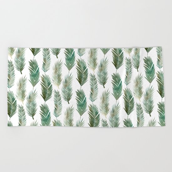 Palm Leaves Pattern Beach Towel
