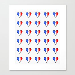 Flag of France heart- France, Français,française, French,romantic,love,gastronomy Canvas Print