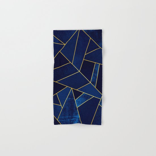 Blue stone with yellow lines Hand & Bath Towel
