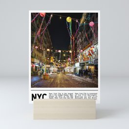 New York City | Chinatown at Night | Travel Photography Minimalism Mini Art Print