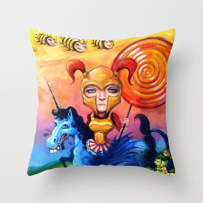 The Candy Warrior Throw Pillow