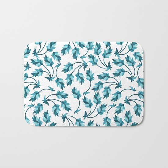 Blue branches pattern Bath Mat