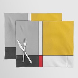 Mid century Modern yellow gray black red Placemat